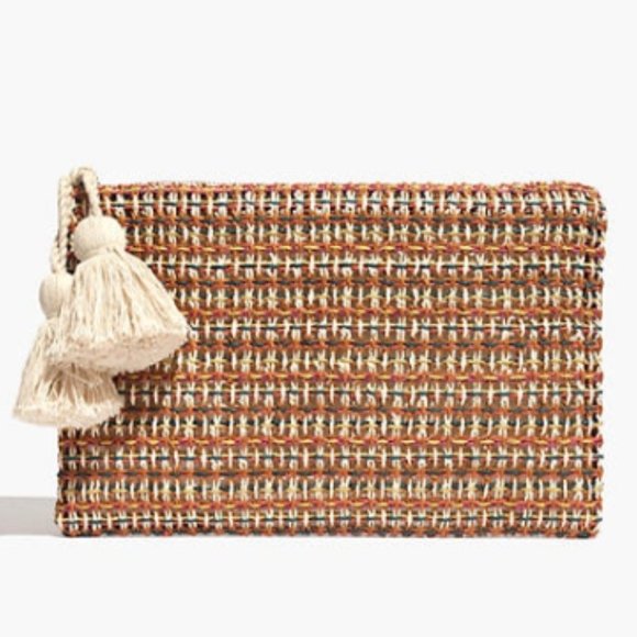 Madewell Handbags - Madewell Raffia Large Zip Pouch